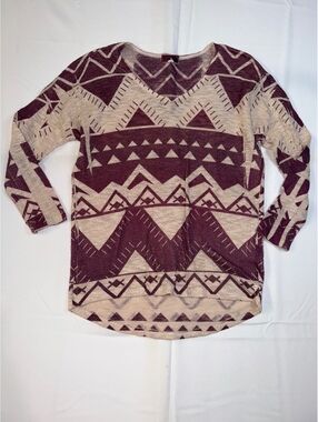 Ginger G Women's Medium Southwestern Print Sweater
